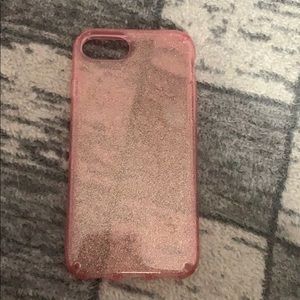 Iphone 7/8 speck pink glitter case